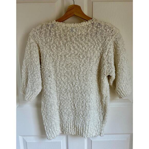 Vintage Women's Short Sleeve Chunky Cable Knit Sweater Size Medium - Picture 6 of 6